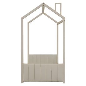 Wood Twin Size Velvet House Bed