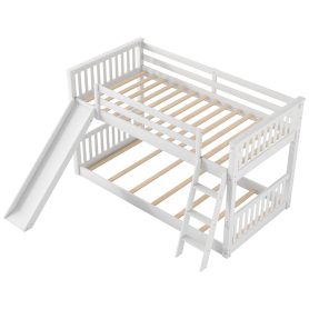 Twin Over Twin Bunk Bed With Convertible Slide And Ladder