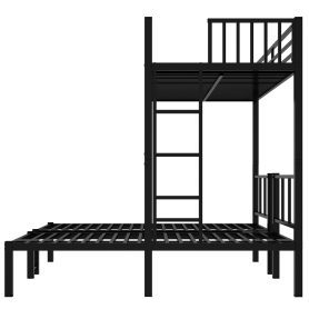 Metal Twin Xl Over Twin & Twin Bunk Bed For 3