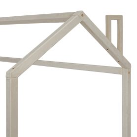 Wood Twin Size Velvet House Bed