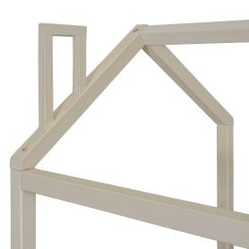 Wood Twin Size Velvet House Bed