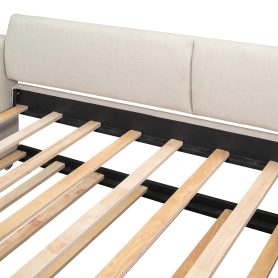 Twin Size Upholstery Daybed with Storage Arms, Trundle and USB 36 Twin Size Upholstery Daybed with Storage Arms, Trundle and USB