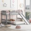 Wood Twin Over Twin Bunk Bed with Slide and Ladder
