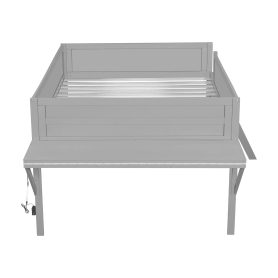 Wood Full Size Gaming Loft Bed with Desk and LED