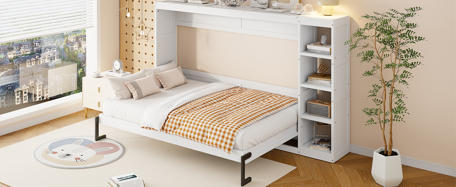 Full Size Murphy Bed with Bookshelf 19 Full Size Murphy Bed with Bookshelf