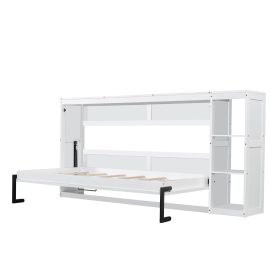 Twin Size Murphy Bed with Bookshelf