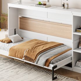 Twin Size Murphy Bed with Bookshelf