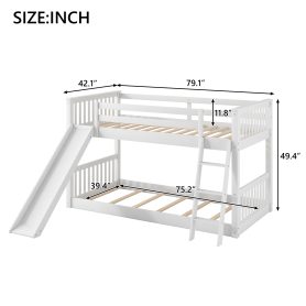 Twin Over Twin Bunk Bed With Convertible Slide And Ladder