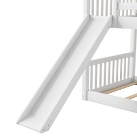 Twin Over Twin Bunk Bed With Convertible Slide And Ladder