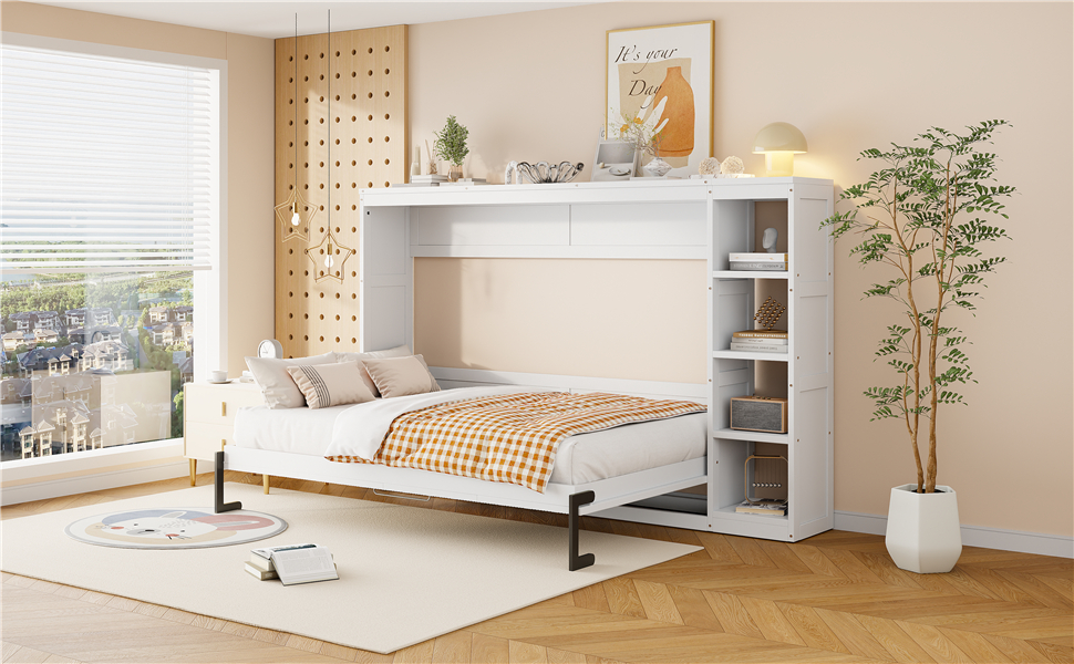 Full Size Murphy Bed with Bookshelf 20 Full Size Murphy Bed with Bookshelf