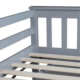 Rubber Wood Twin Loft Bed With Storage Cabinet, Drawer And Shelf Cabinet And Pulling-out Desk