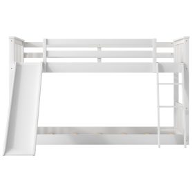 Twin Over Twin Bunk Bed With Convertible Slide And Ladder