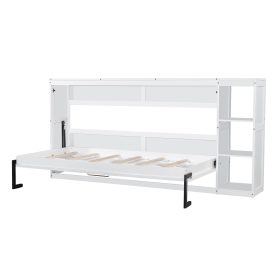 Twin Size Murphy Bed with Bookshelf