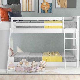Twin Over Twin Bunk Bed With Convertible Slide And Ladder
