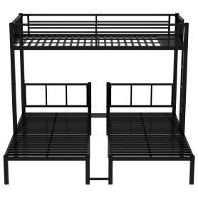 Metal Twin Xl Over Twin & Twin Bunk Bed For 3
