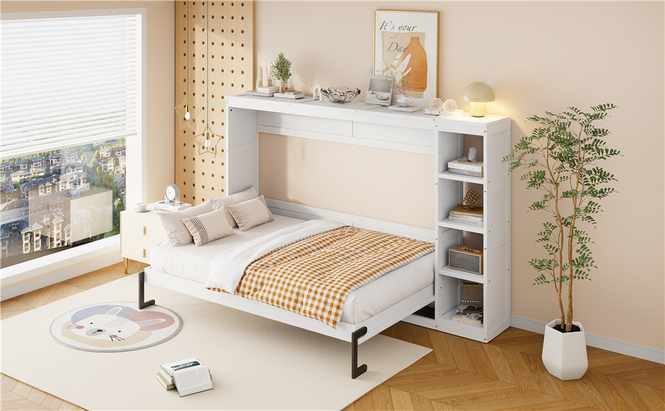 Full Size Murphy Bed with Bookshelf 22 Full Size Murphy Bed with Bookshelf