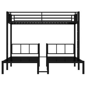 Metal Twin Xl Over Twin & Twin Bunk Bed For 3