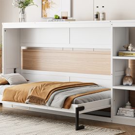 Twin Size Murphy Bed with Bookshelf