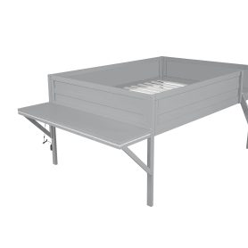 Wood Full Size Gaming Loft Bed with Desk and LED