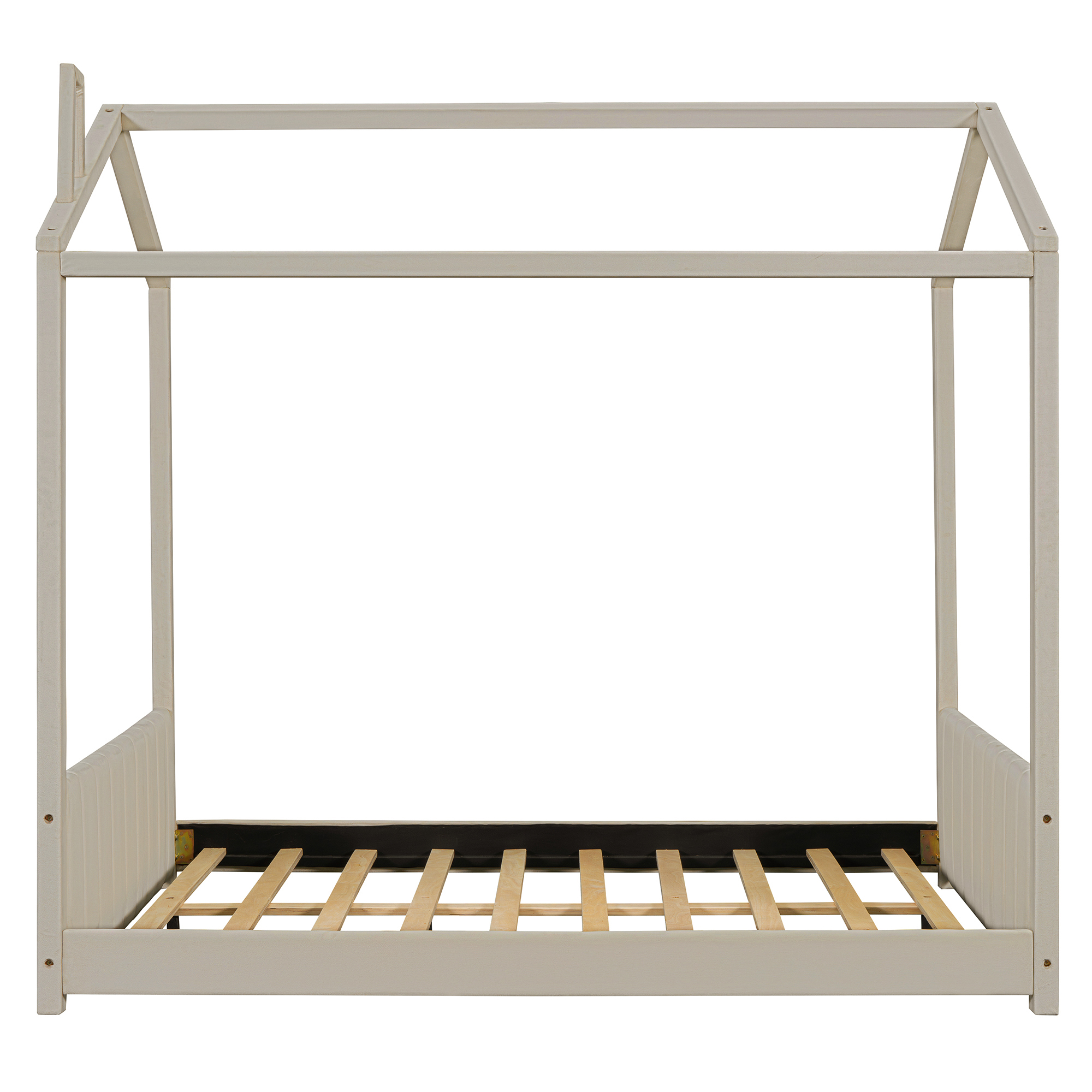 Wood Full Size Velvet House Bed 7 Wood Full Size Velvet House Bed