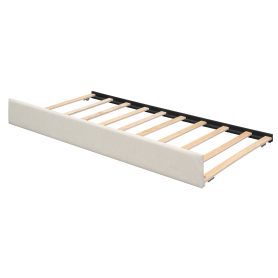 Twin Size Upholstery Daybed with Storage Arms, Trundle and USB 40 Twin Size Upholstery Daybed with Storage Arms, Trundle and USB