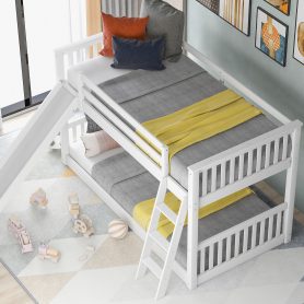 Twin Over Twin Bunk Bed With Convertible Slide And Ladder