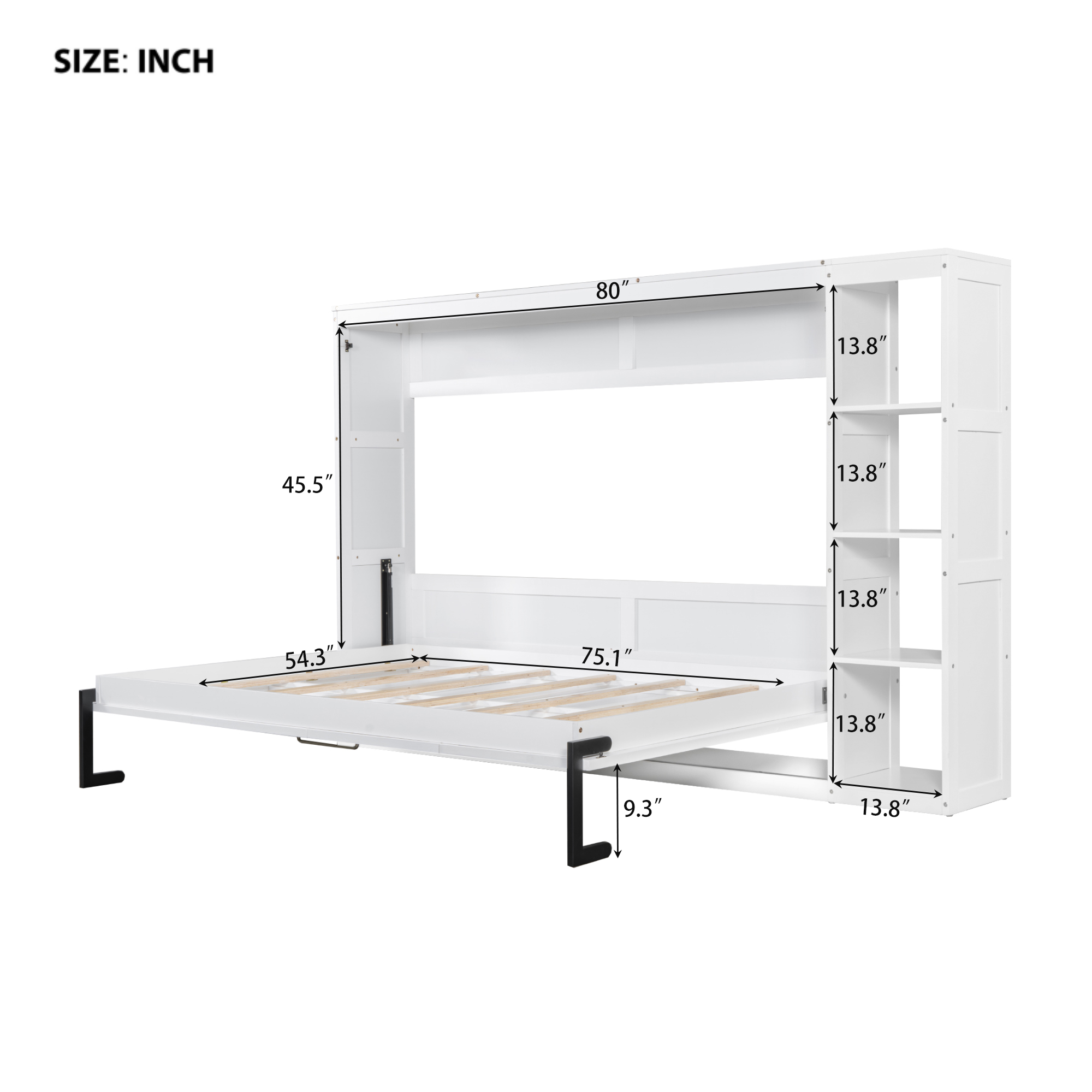 Full Size Murphy Bed with Bookshelf 7 Full Size Murphy Bed with Bookshelf