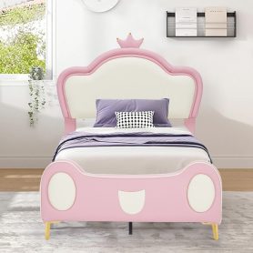Twin Size Princess Bed with Crown Headboard