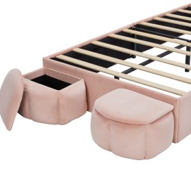 Twin Size Upholstered Platform Bed Frame with Cartoon Bear Ears