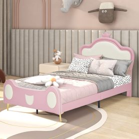 Twin Size Princess Bed with Crown Headboard