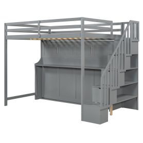 Full Over Full Size Murphy Bed with Hydraulic Lift & Desk