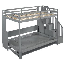 Full Over Full Size Murphy Bed with Hydraulic Lift & Desk