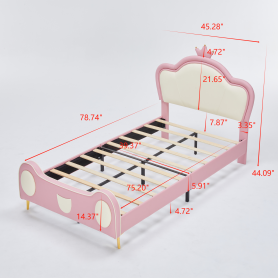 Twin Size Princess Bed with Crown Headboard