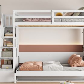 Full Over Full Size Murphy Bed With Hydraulic Lift & Desk Design