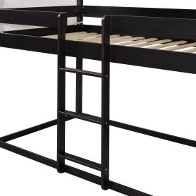 Twin Over Twin Wood Bunk Bed With Tent