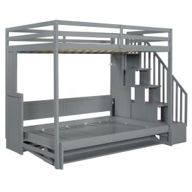 Full Over Full Size Murphy Bed with Hydraulic Lift & Desk