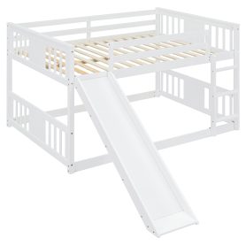 Low Full Over Full Bunk Bed with Ladder with Slide