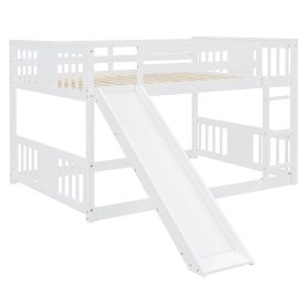 Low Full Over Full Bunk Bed with Ladder with Slide