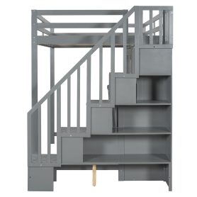 Full Over Full Size Murphy Bed with Hydraulic Lift & Desk