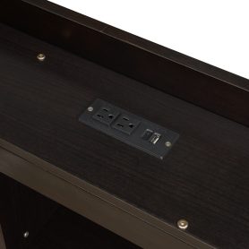 Twin Size L-shaped Bookcases Bed with Power Outlets, USB Charging Ports,Two Drawers