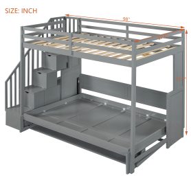 Full Over Full Size Murphy Bed with Hydraulic Lift & Desk