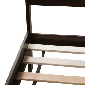 Full Size Platfrom Bed with Rattan Headboard, Two Storage Drawers