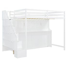 Full Over Full Size Murphy Bed With Hydraulic Lift & Desk Design