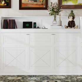 Twin XL Size Murphy Bed with Desk,LED Light and USB Charging Station