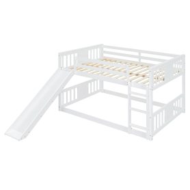 Low Full Over Full Bunk Bed with Ladder with Slide