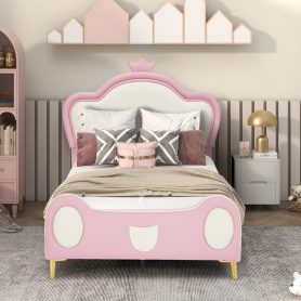 Twin Size Princess Bed with Crown Headboard