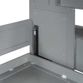 Full Over Full Size Murphy Bed with Hydraulic Lift & Desk