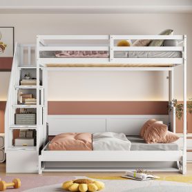 Full Over Full Size Murphy Bed With Hydraulic Lift & Desk Design