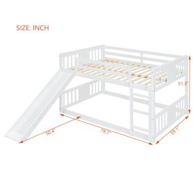 Low Full Over Full Bunk Bed with Ladder with Slide