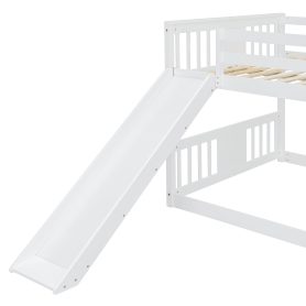 Low Full Over Full Bunk Bed with Ladder with Slide